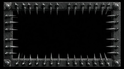 Dark metal frame with many spikes