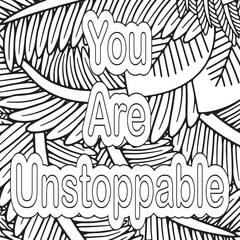 motivational quotes flower beautiful coloring page 