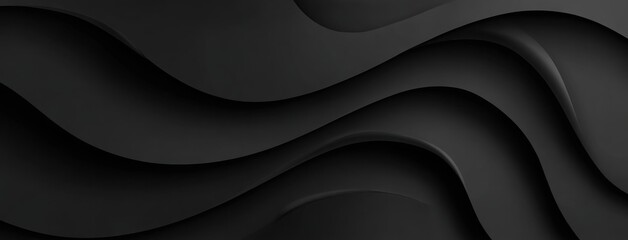 Fototapeta premium Smooth dark waves form a layered abstract background, perfect for elegant branding, modern interfaces, or minimalist presentations.
