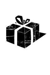 Vector Black gift box with ribbon