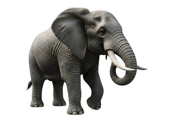Obraz premium 3D Realistic Elephant - Majestic African Wildlife, Isolated Animal, Conservation, Nature Photography, Safari Giant, Wildlife Illustration