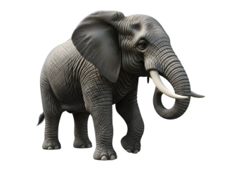 3D Realistic Elephant - Majestic African Wildlife, Isolated Animal, Conservation, Nature Photography, Safari Giant, Wildlife Illustration