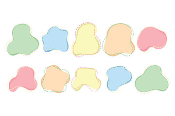 Colorful blob element collection cartoon icon illustration