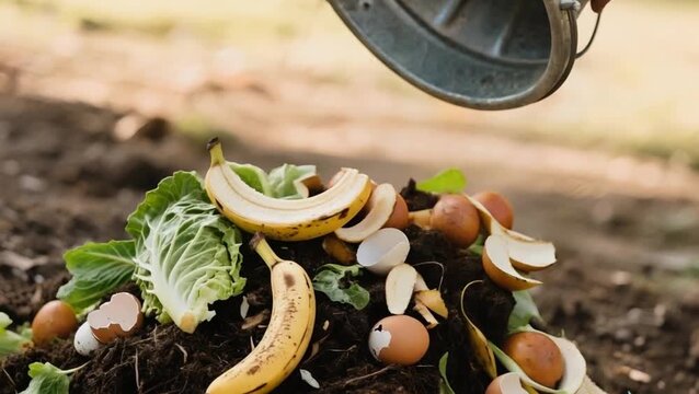 Composting Food Waste in Garden &ndash; Eco-Friendly Lifestyle Video