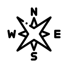 compass rose line icon © notivestudios