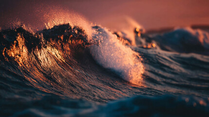 Ocean Waves Scenic Beach Sunset Nature Blue Marine Reflection Horizon Aerial View Vibrant Coastal Tide Serene Tranquil Vacation Beautiful Power Motion Fluid Depth Wild Untamed Shimmering Droplets