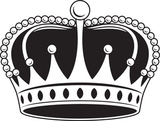Elegant black and white illustration of a royal crown