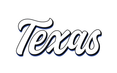 Texas hand lettering design calligraphy vector, Texas text vector trendy typography design