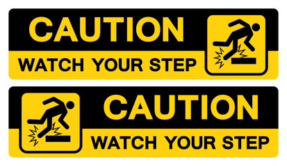 Caution Watch Your Step Symbol Sign, Vector Illustration, Isolated On White Background Label.EPS10