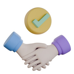 Deal Closing Handshake 3D Icon Colorful Style