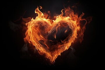 Fototapeta premium Heart fire burning heart.
