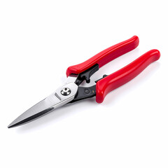 Red handled garden snips pruning shears trimming tool for gardening work