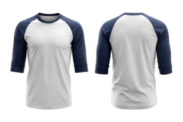 Showcase your brand with this clean baseball raglan t-shirt mockup, front and back views