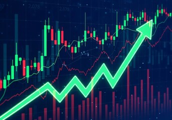 Fototapeta premium Dynamic stock market growth chart shows positive trend