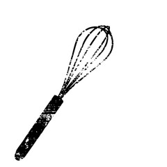 Vector Black whisk with a long handle