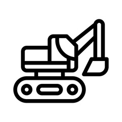 excavator line icon