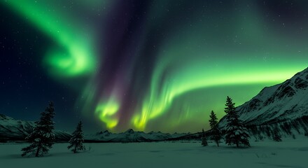 Naklejka premium Arctic Aurora Dance