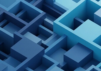 Cool modern blue geometric shapes design pattern