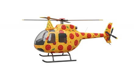 Pizza helicopter design illustration
