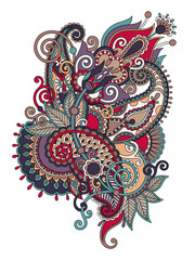 Natural motif batik illustration, Indonesian batik vector design