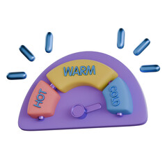 Cold Lead Thermometer 3D Icon Colorful Style