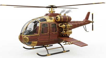 Steampunk helicopter 3 d model illustration