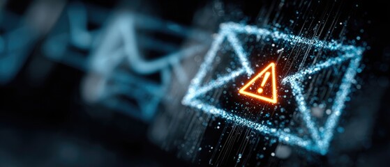 Digital email alert, warning sign