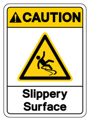 Caution Slippery Surface Symbol Sign,Vector Illustration, Isolate On White Background Label.EPS10