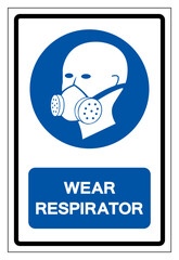 Wear Respirator Symbol Sign,Vector Illustration, Isolated On White Background Label. EPS10