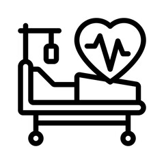 hospital bed line icon