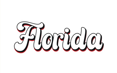 Vector Florida text typography design for tshirt hoodie baseball cap jacket and other uses vector