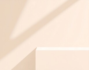 Minimalist beige backdrop with a light box