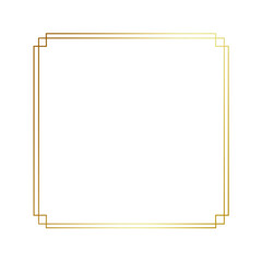 Gold gradient thin line square frame element..
