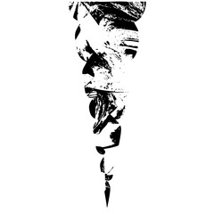 Vector Abstract portrait silhouette showcases a striking facial profile.