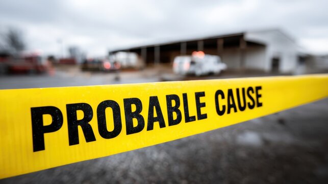 "Probable Cause" caution tape prominently displayed, hinting at an incident scene.