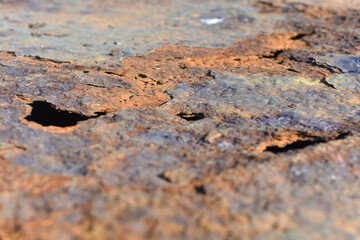 rusted metal surface, full frame rusted metal background. Grunge rusty corten steel texture background. Orange brown metal pattern of rusty iron stone with rough surface for modern architecture banner