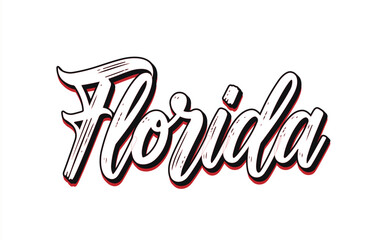 Vector Florida text typography design for tshirt hoodie baseball cap jacket and other uses vector