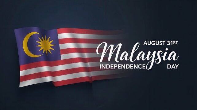 Celebrate Malaysia Independence Day August 31st with patriotic flag waving dynamically
