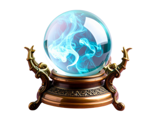 Magic Crystal Ball with Smoke Swirls PNG