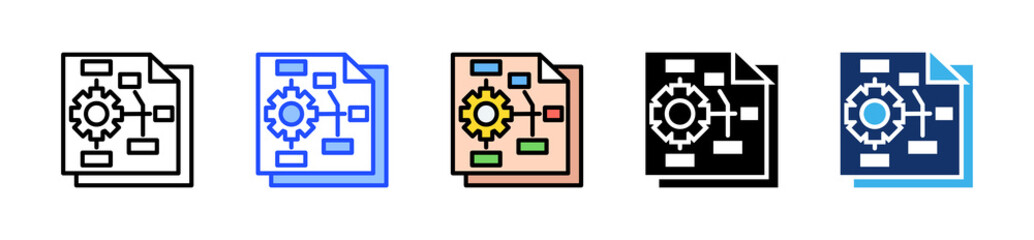 Value Stream Mapping Icon Collection With Multiple Styles