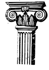 Obraz premium Vector Detailed of a classical Ionic column with volutes.