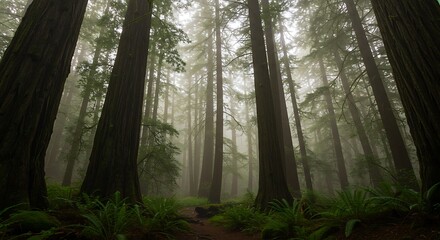 Fototapeta premium Timeless Redwood Forest Mist