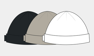 Cap technical drawing vector illustration template