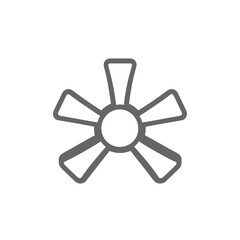 Obraz premium Grey fiveblade fan icon isolated on white background, transparent design