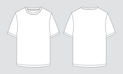 T shirt technical drawing fashion flat sketch vector illustration template  © VectorVive