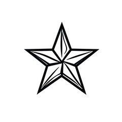 Obraz premium Hand Drawn Star Five Pointed Geometric Shape Isolated on Transparent Background