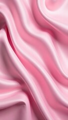 Obraz premium Creased silk, light pink, satin texture Minimalist luxury background , studio, fashion