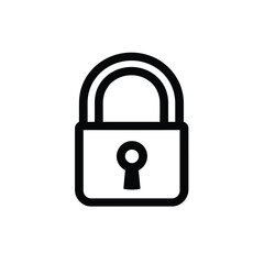 Isolated Lock Icon, Closed Padlock on Transparent Background, Privacy Concept