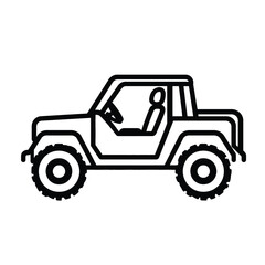 Isolated OffRoad Vehicle Outline Icon With a Driver On Transparent Background