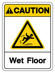 Caution Wet Floor Symbol Sign,Vector Illustration, Isolate On White Background Label. EPS10